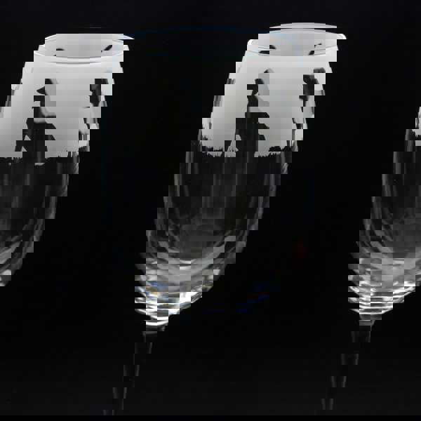 Glyptic Glass Art Beagle Dog Crystal Wine Glass - Hand Etched/Engraved Gift