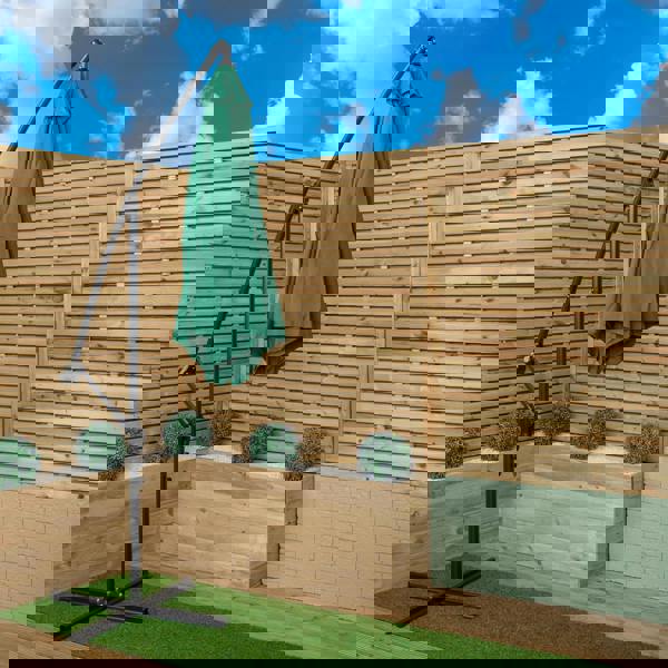 Samuel Alexander 3m Hanging Banana Cantilever Garden Parasol with Cover in Green