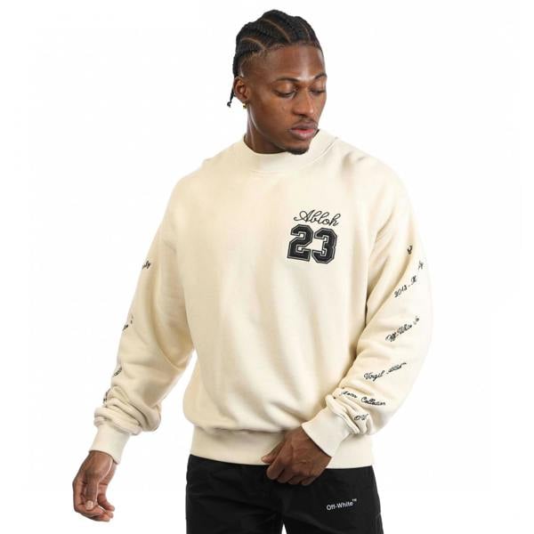 Off-White Off White Mens Skate 23 Logo Crew Neck Sweatshirt - Light Beige