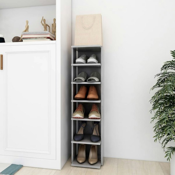 Berkfield Shoe Cabinet Concrete Grey 27.5x27x102 cm Engineered Wood