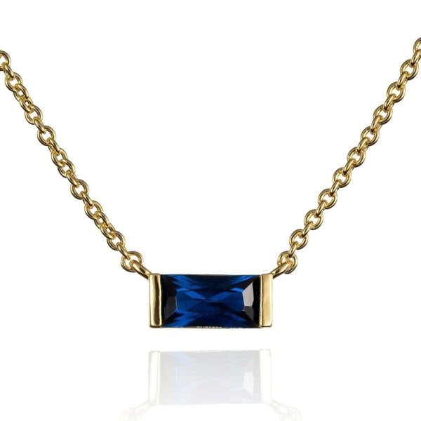 Dainty Blue Necklace in Gold Plated - namana.london