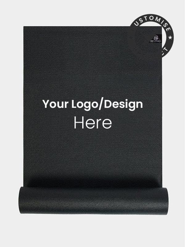 Yoga Studio Personalised Yoga Mat 6mm With Custom Design - Black