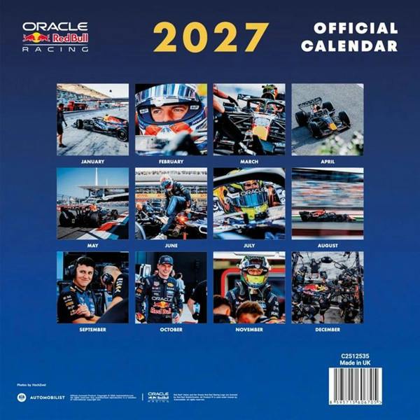 Oracle Red Bull Racing F1 Calendar 2027, Wall Calendars, Month To View, Sports, Gift