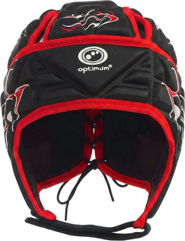 Optimum Inferno Rugby Headguard Red | Lightweight, Adjustable Fit - Optimum
