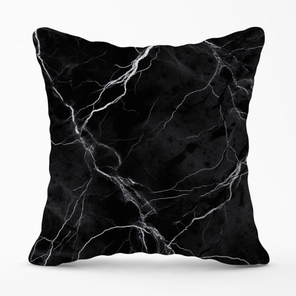 Warren Reed Black Marble Pattern Cushions