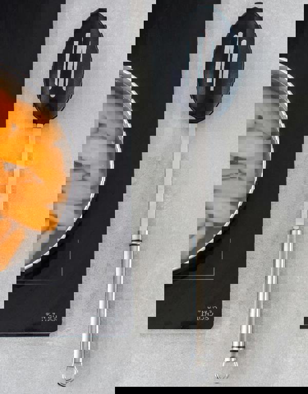 KitchenCraft 4pc Oval-Handled Stainless Steel Kitchen Utensils Set – Slotted Turner, Cooking Spoon, Slotted Spoon & Flexible Turner