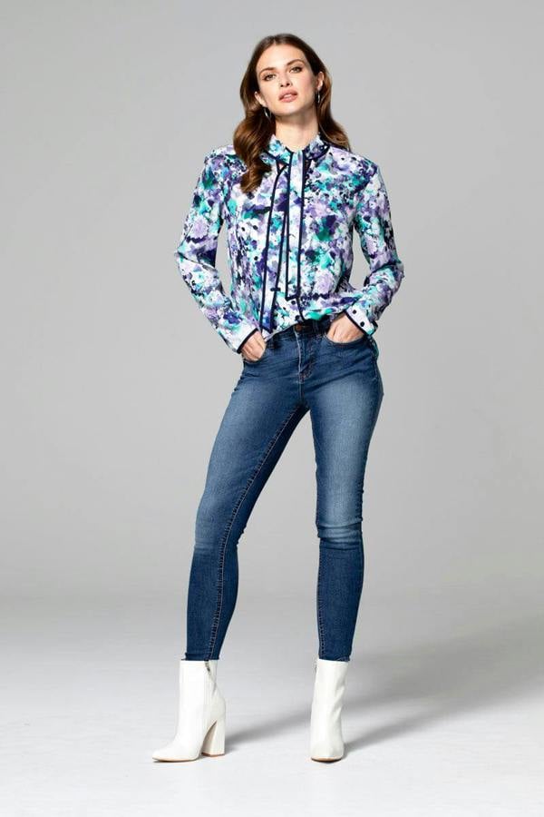 HotSquash Tie Neck Crepe Blouse