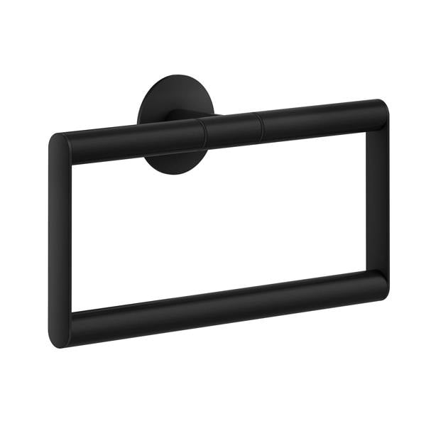 Matt black rectangular towel ring