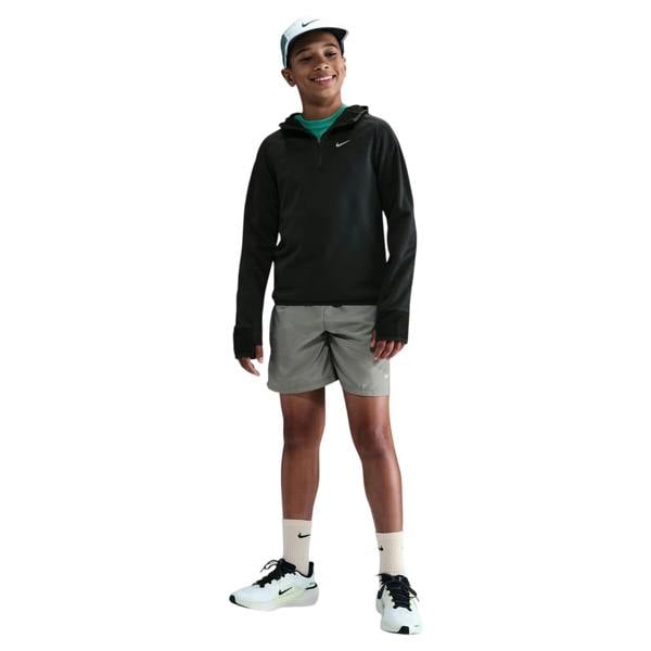Nike Childrens/Kids Zip Neck Regular Raglan Hoodie - Black - 