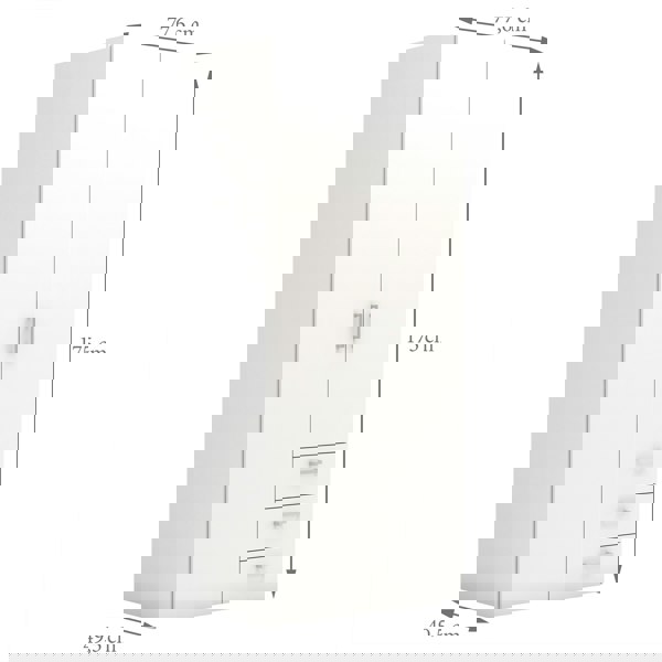 Furniture To Go Space Wardrobe with 2 doors + 3 drawers White 1750