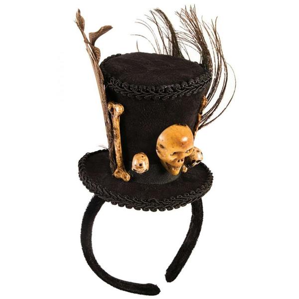 Bristol Novelty Unisex Adult Voodoo Top Hat Costume Headwear - Black/Brown - 