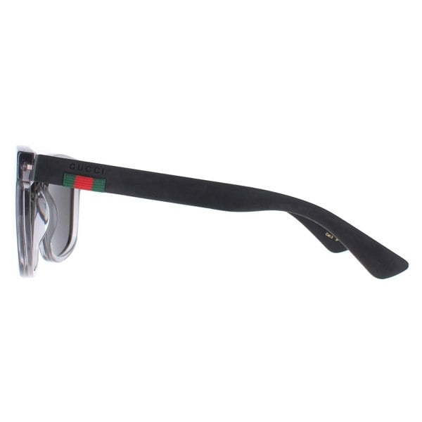 Gucci Sunglasses GG0010S 004 Transparent Grey and Black Grey Polarized