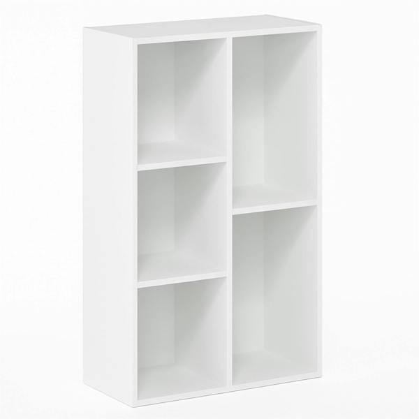 WALPLUS Modern 5-Cube Open Shelf, White for Bedroom - SKU 11069WH