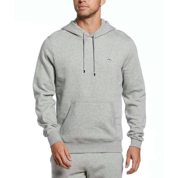Original Penguin Mens Sticker Pete Pull Over Hoodie - Grey