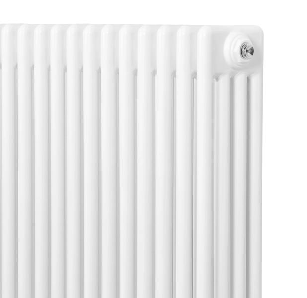 Traditional 4 column radiator in white, featuring a sleek design with vertical fins, ideal for efficient heating in any room
