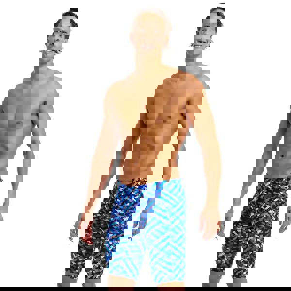 Blue Funky Trunks swim training jammer with geometric pattern