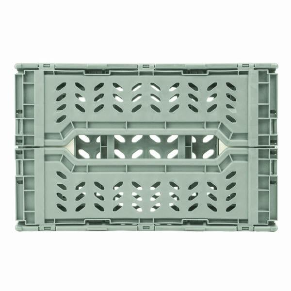 JVL STACKIT - Plastic Foldable Storage Crate - 4L - Green