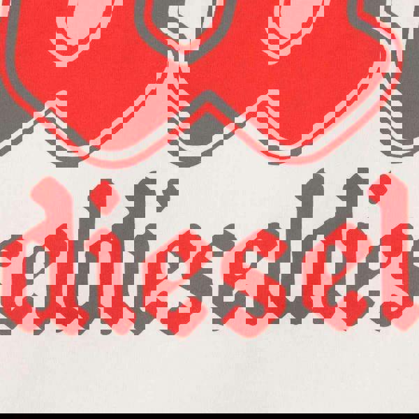 Diesel Unisex Adult Lowercase D Large Logo T-Shirt - White - 