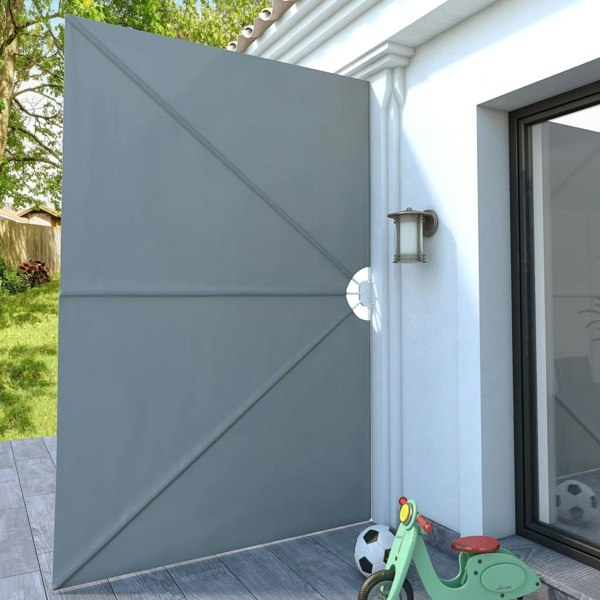 Berkfield Collapsible Terrace Side Awning Grey 300x200 cm