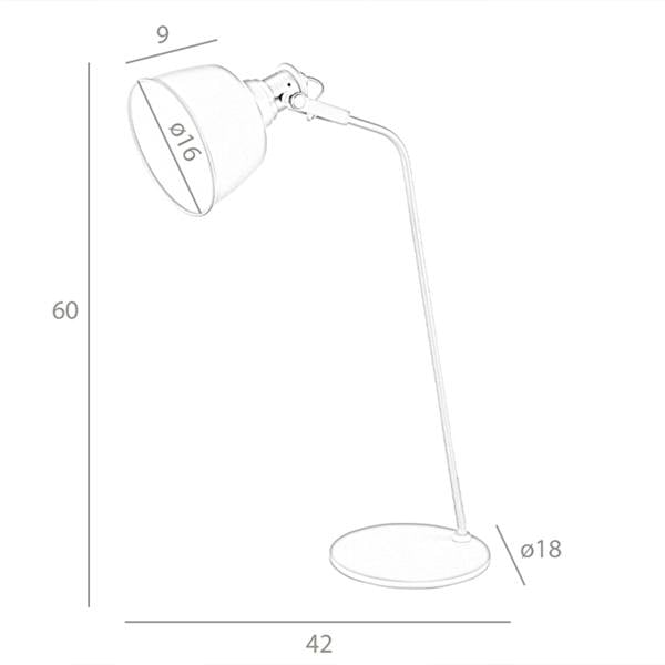Angel Cerdá Table Lamp in Grey Steel and Bronze Details 8033