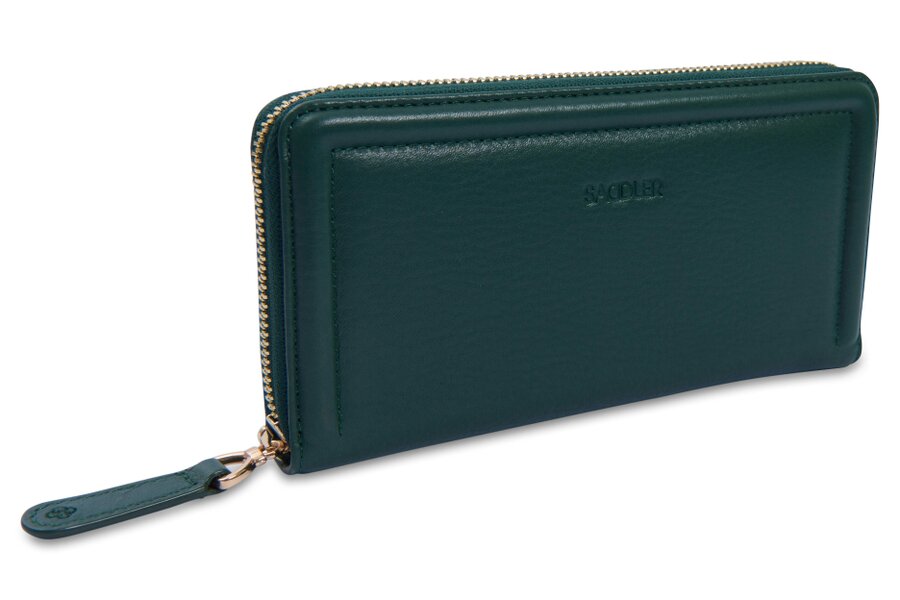 SADDLER "Beatrice" RFID Long Zipper Real Leather Purse (Gift Boxed) - Green