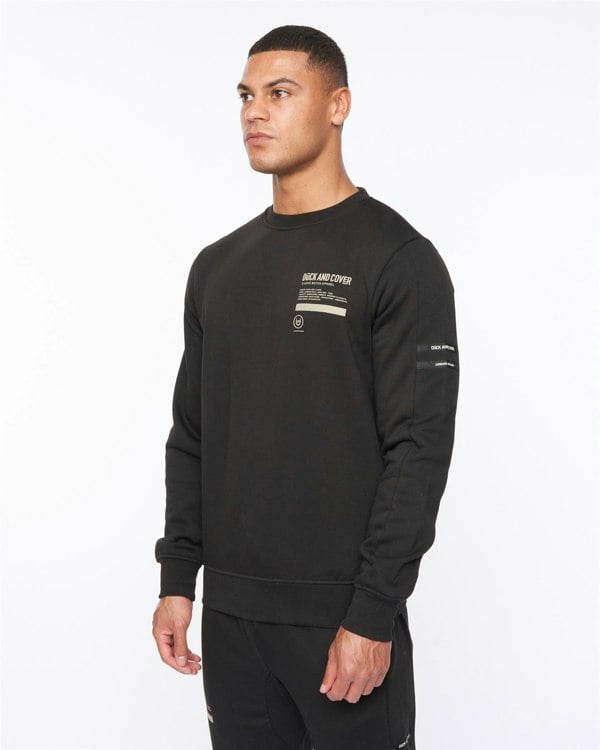 Duck and Cover Jennerkins Crew Sweat Black