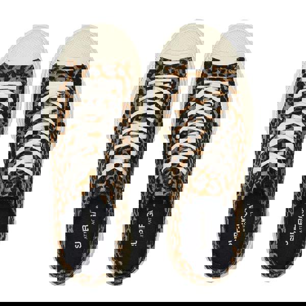 Superga Unisex Adult 2432 Works Leopard Print Calf Leather Trainers - Brown/Off White - 