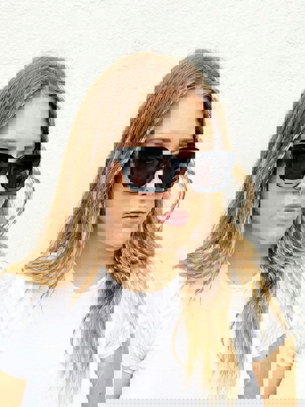 SVNX Plastic Oversized Frame Square Sunglasses