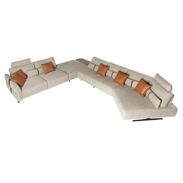 Angel Cerdá Modular corner sofa in sand fabric 6273/6274