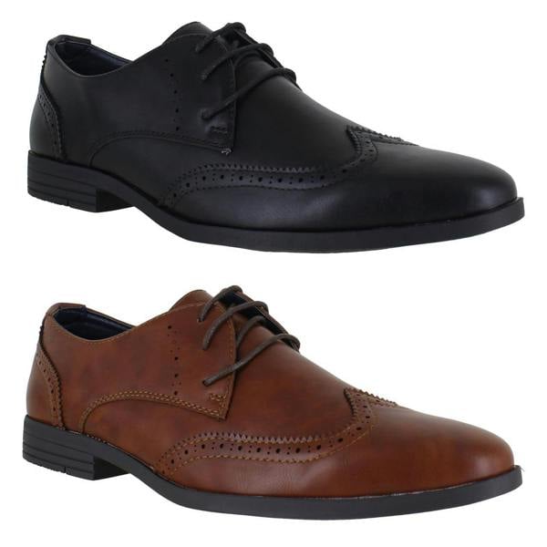 Ben Sherman Clive Mens Smart Formal Lace Up Brogue Shoes, two pairs of men's dress shoes in black and brown leather with classic brogue detailing and lace-up closure.