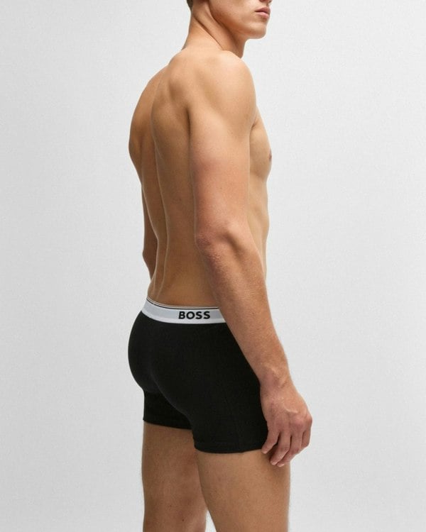 BOSS Orange Power Three Pack Mens Stretch Cotton Boxer Briefs With Logos NOS - Open Miscellaneous 994 - CHO - Designer Mens Underwear