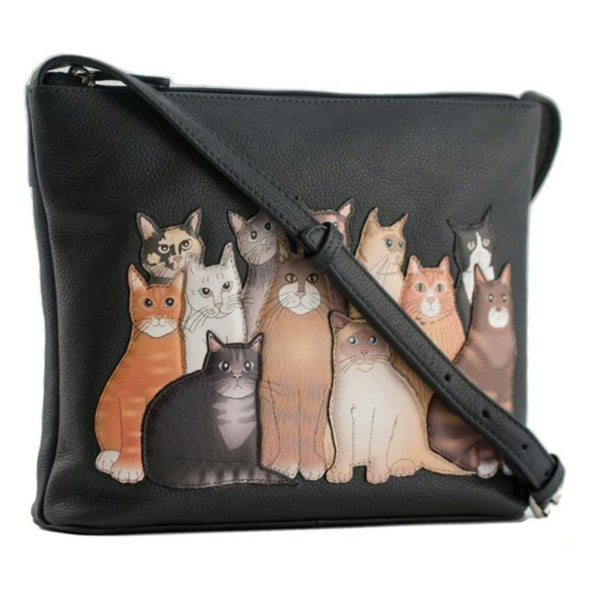 Mala Leather Meowfia Cats Midi Crossbody LeatherBag