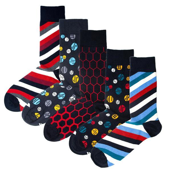 Jemsox Preppy Days: Luxury Organic Cotton Men’s Socks (5 Pack) | One Size UK 7-11