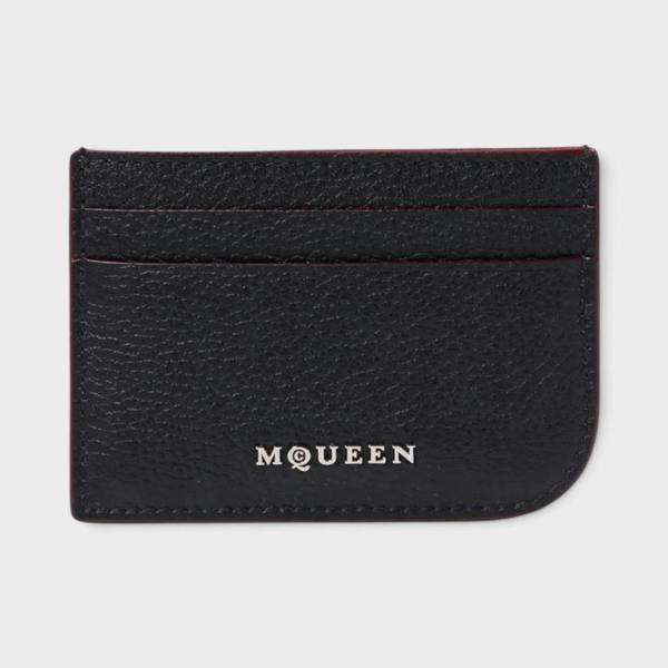 Alexander McQueen Leather Logo Card Holder Black