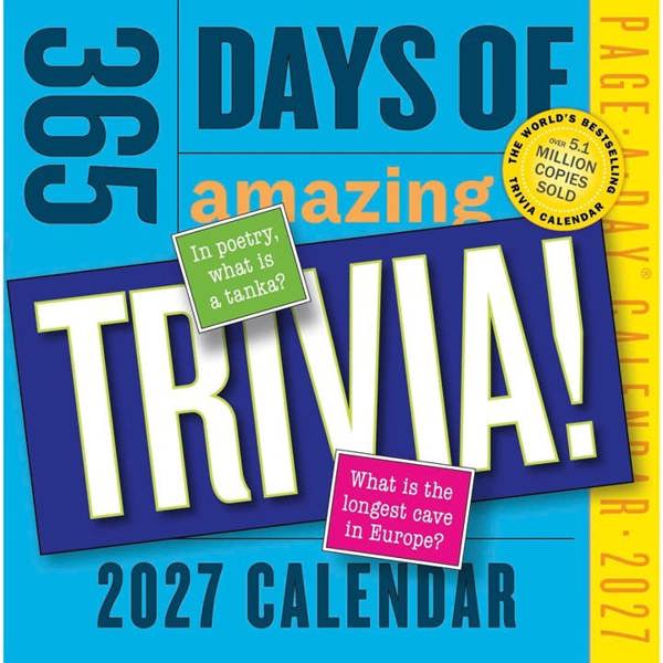 365 Days Of Amazing Trivia Desk Calendar 2027, Desk Calendars, Day To View, Entertainment, Gift