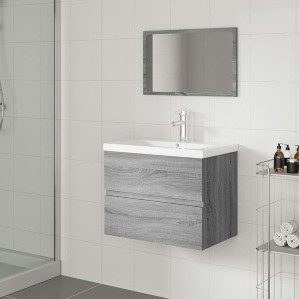 Berkfield Bathroom Furniture Set Grey Sonoma Engineered Wood