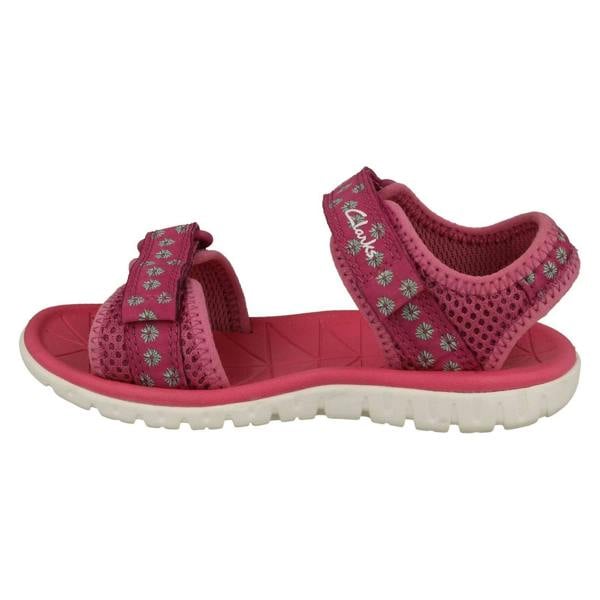 Clarks Childrens Clarks Pattern Detailed Adjustable Sandals Surfing Tide