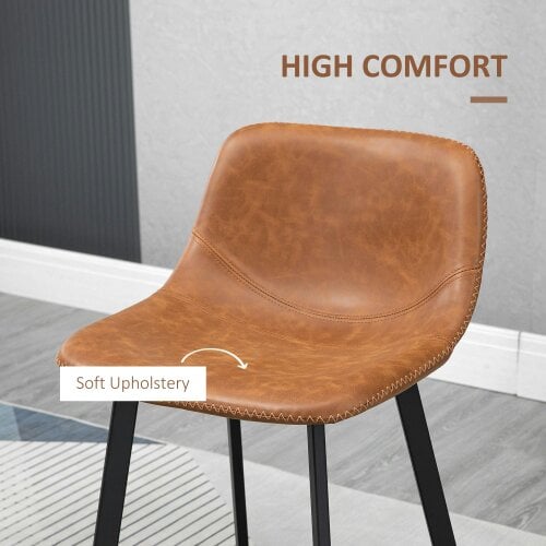 Wyld Haus Lilu Dilu Set Of 2 Brown Kitchen Bar Stools With Fixed H8 And Reinforced Frame
