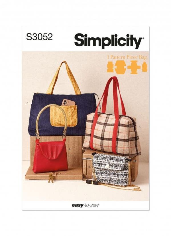 Simplicity Sewing Pattern 3052, Bags OS (One Size) - Easy