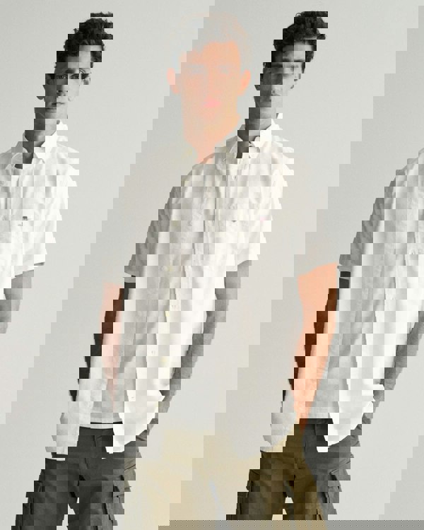 GANT Mens Regular Fit Short Sleeve Oxford Shirt - 110 White