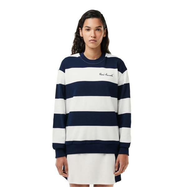 Lacoste Womens/Ladies French Made Organic Cotton Oversized Sweatshirt - Cream - 