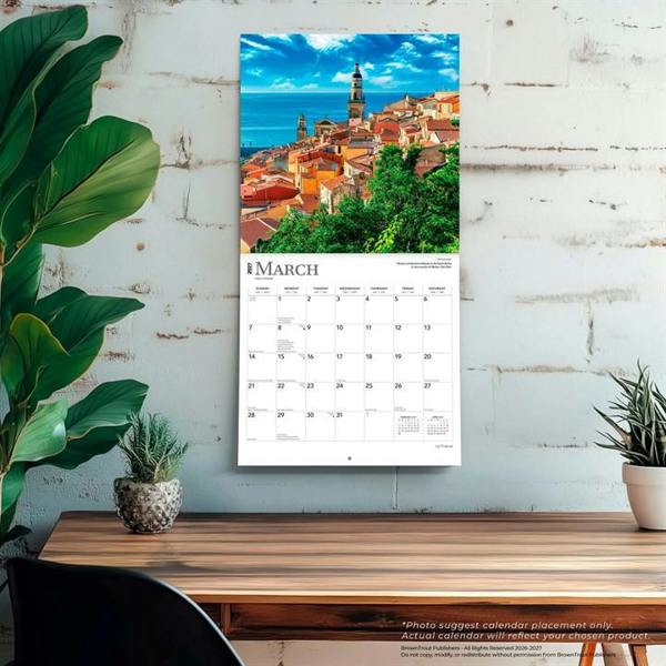 France Calendar 2027, Wall Calendars, Month To View, Travel, Gift