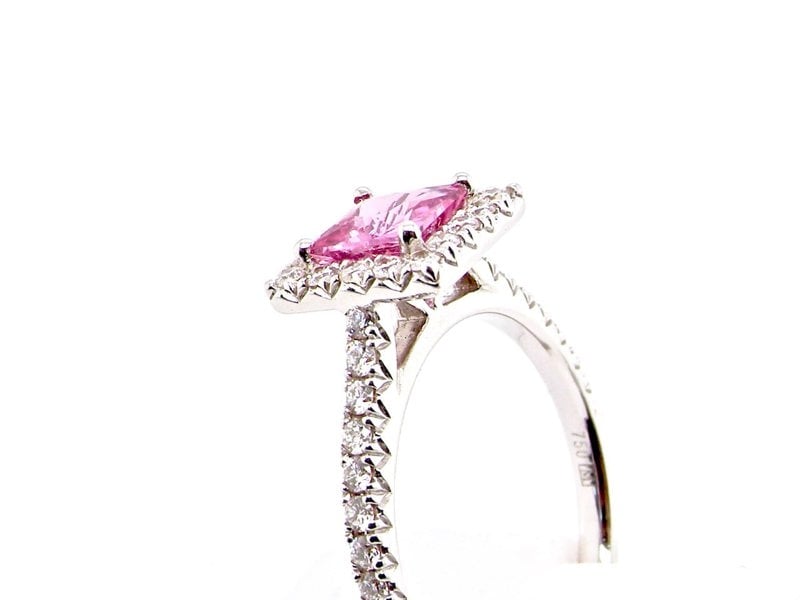 Vintage Tom A pink sapphire and diamond square cluster ring