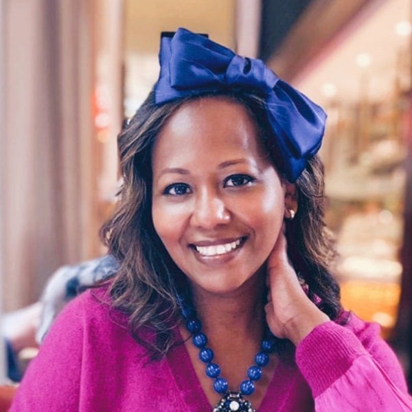 Fascinator bow headband blue wedding guest