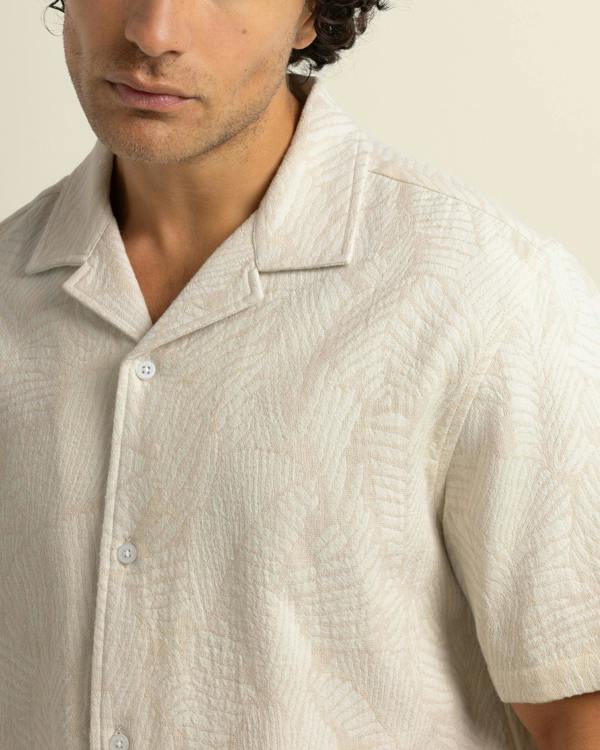 Larsson & Co Rafe - Leaf Jacquard Short Sleeve Shirt