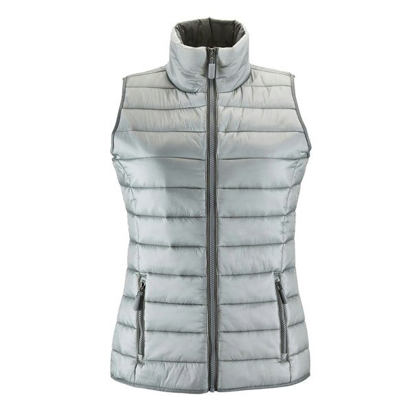 SOLS Womens Wave Padded Water Repellent Bodywarmer/Gilet - Metal Grey