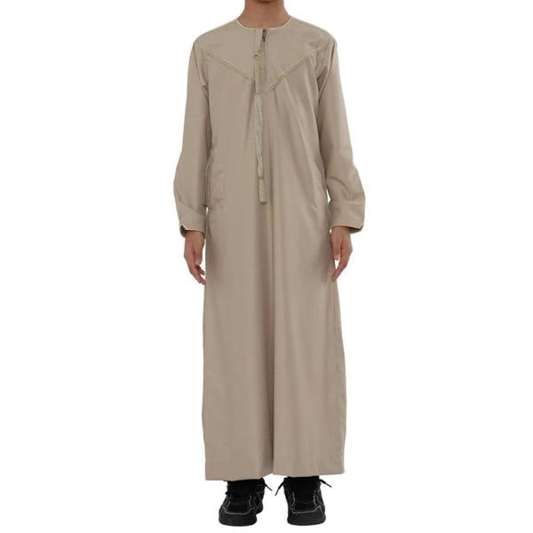 TT-007 - Boy's Emirati Omani Gold Embroidery Thobe - Beige - Thobez - 8