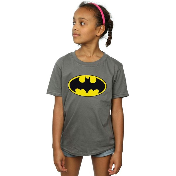 Batman Girls Logo Cotton T-Shirt - Charcoal