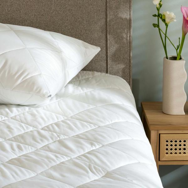 Duck Feather & Down Pillow & Soft Touch Protector Bundles - microfibre, close-up detail | Soak and Sleep