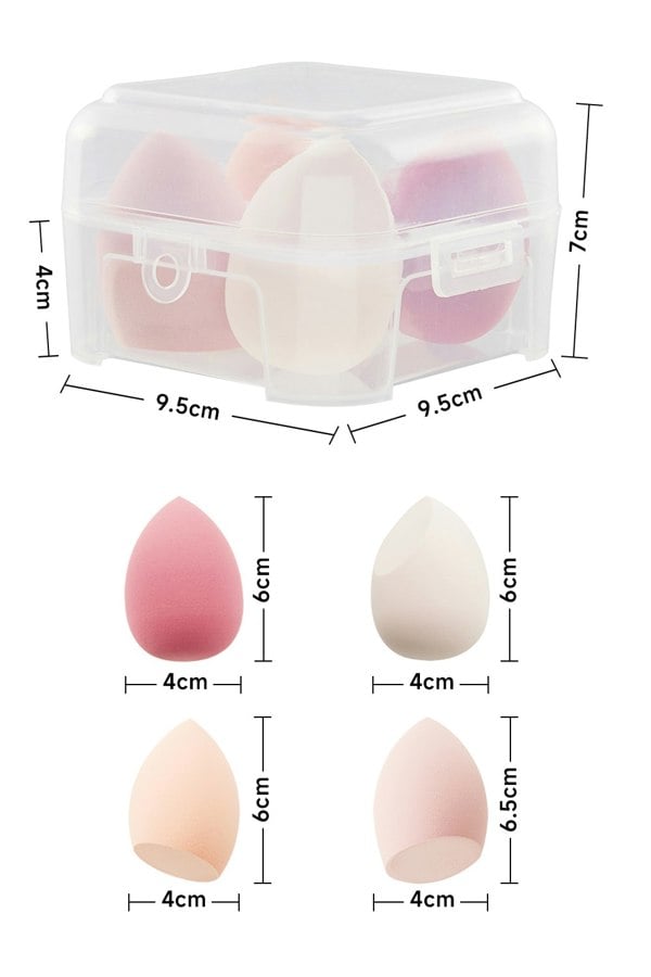Living and Home 4 Pack Beauty Blender Foundation Sponges Set High Density Makeup Sponge